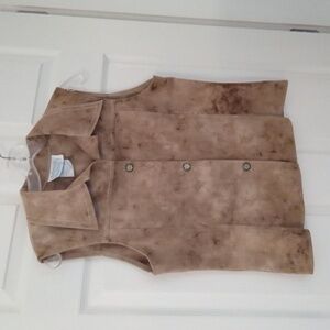 Deborah Murray Women's Tan Faux Suede Cowgirl Statement Vest